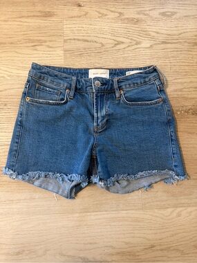 Dear John Gigi Raw Hem Denim Short - Medium Blue size 25